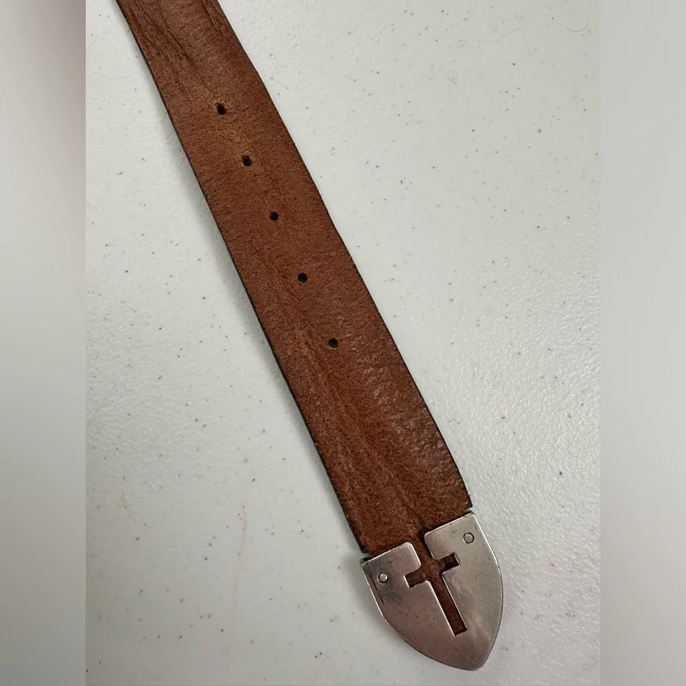 Tony Lama Top Grain Leather Belt Brown Sz 42